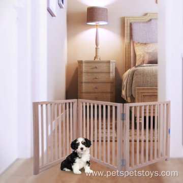 Pet Dog Fence Folding Solid Wood Playpen Gate